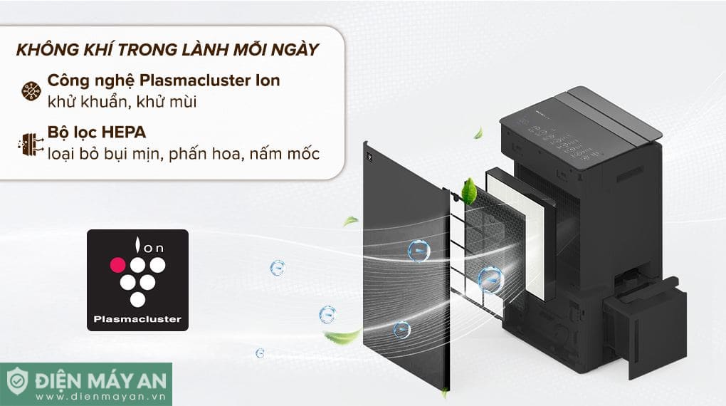Máy lọc không khí và hút ẩm Sharp DW-T30FV-H